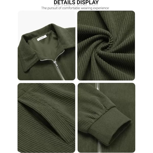 COOFANDY Men's Casual Corduroy Jacket Lightweight Bomber Style Shirt Jacket Vintage Coat
