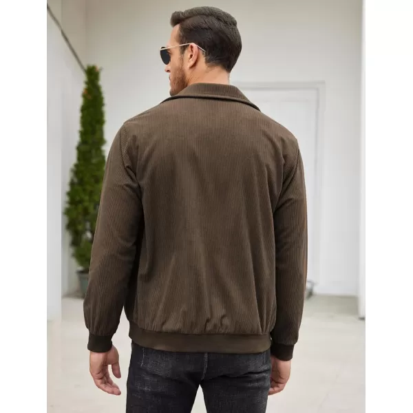 COOFANDY Men's Casual Corduroy Jacket Lightweight Bomber Style Shirt Jacket Vintage Coat