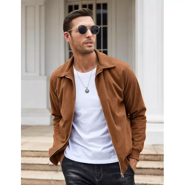 COOFANDY Men's Casual Corduroy Jacket Lightweight Bomber Style Shirt Jacket Vintage Coat