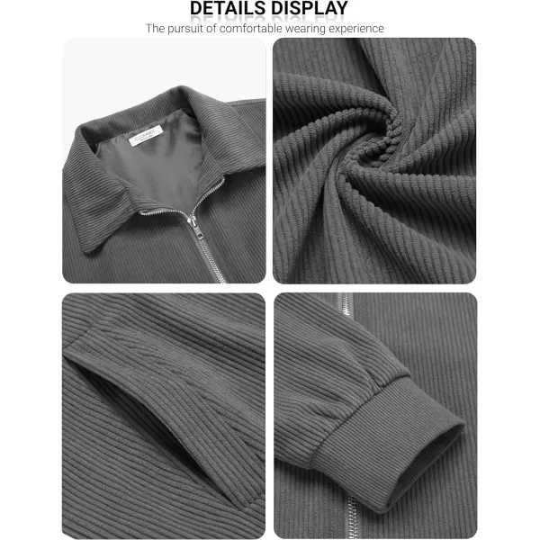 COOFANDY Men's Casual Corduroy Jacket Lightweight Bomber Style Shirt Jacket Vintage Coat