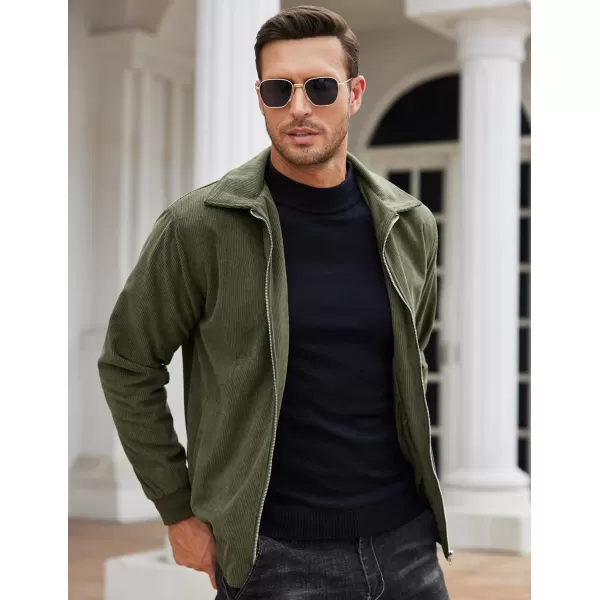 COOFANDY Men's Casual Corduroy Jacket Lightweight Bomber Style Shirt Jacket Vintage Coat