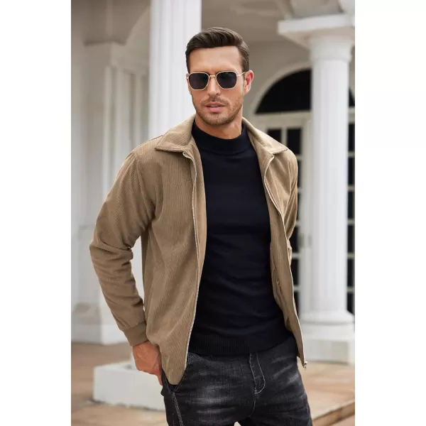 COOFANDY Men's Casual Corduroy Jacket Lightweight Bomber Style Shirt Jacket Vintage Coat