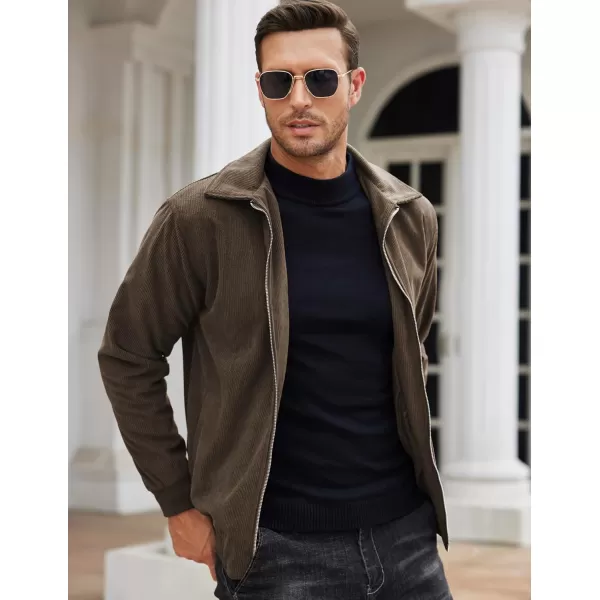 COOFANDY Men's Casual Corduroy Jacket Lightweight Bomber Style Shirt Jacket Vintage Coat