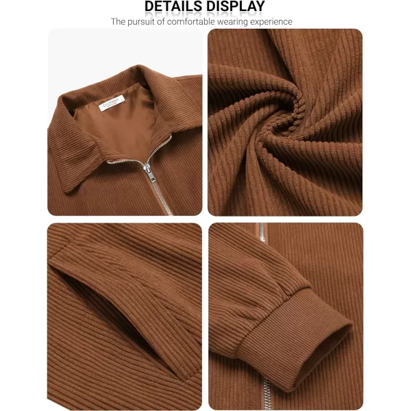 COOFANDY Men's Casual Corduroy Jacket Lightweight Bomber Style Shirt Jacket Vintage Coat