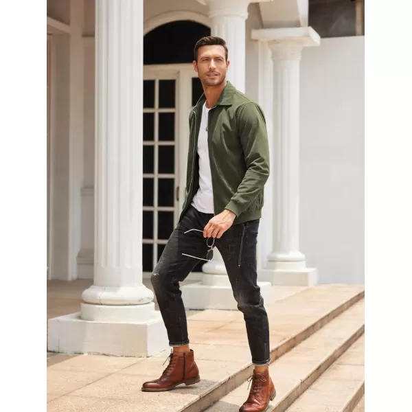 COOFANDY Men's Casual Corduroy Jacket Lightweight Bomber Style Shirt Jacket Vintage Coat