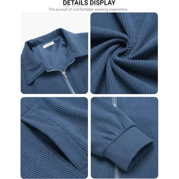 COOFANDY Men's Casual Corduroy Jacket Lightweight Bomber Style Shirt Jacket Vintage Coat