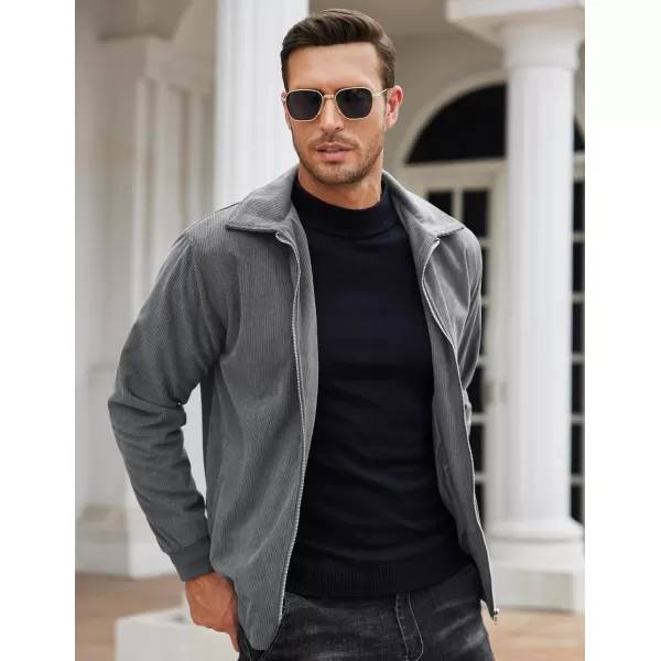 COOFANDY Men's Casual Corduroy Jacket Lightweight Bomber Style Shirt Jacket Vintage Coat
