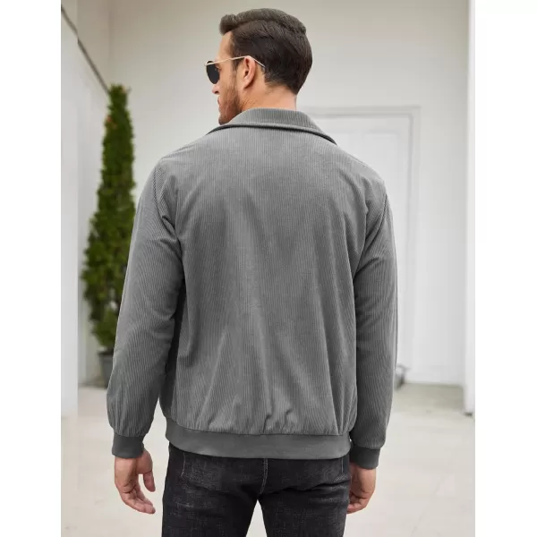 COOFANDY Men's Casual Corduroy Jacket Lightweight Bomber Style Shirt Jacket Vintage Coat