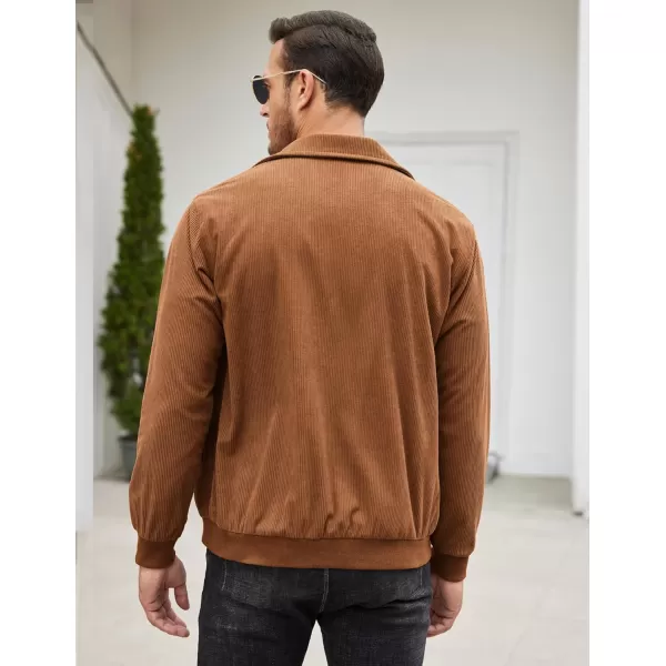 COOFANDY Men's Casual Corduroy Jacket Lightweight Bomber Style Shirt Jacket Vintage Coat