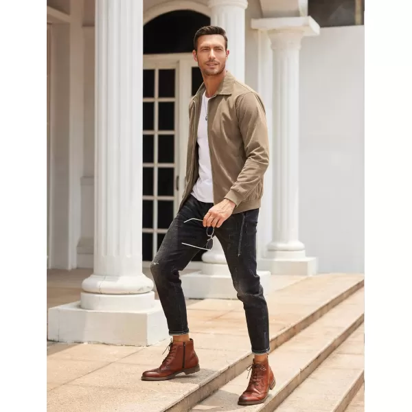 COOFANDY Men's Casual Corduroy Jacket Lightweight Bomber Style Shirt Jacket Vintage Coat
