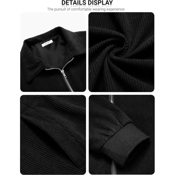 COOFANDY Men's Casual Corduroy Jacket Lightweight Bomber Style Shirt Jacket Vintage Coat
