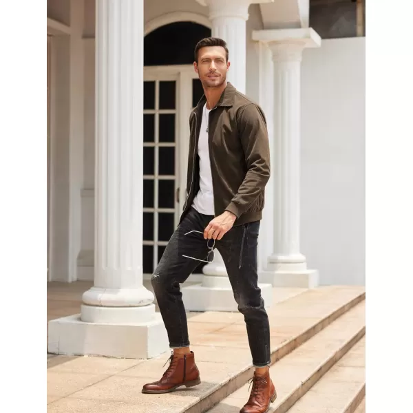 COOFANDY Men's Casual Corduroy Jacket Lightweight Bomber Style Shirt Jacket Vintage Coat