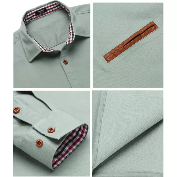 COOFANDY Men's Casual Dress Shirt Button Down Shirts Long-Sleeve Denim Work Shirt