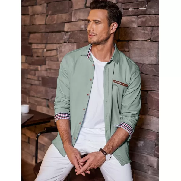 COOFANDY Men's Casual Dress Shirt Button Down Shirts Long-Sleeve Denim Work Shirt