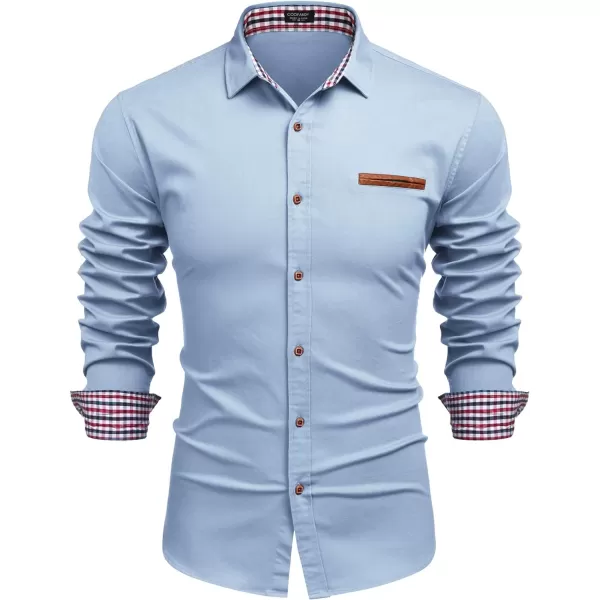COOFANDY Men's Casual Dress Shirt Button Down Shirts Long-Sleeve Denim Work Shirt
