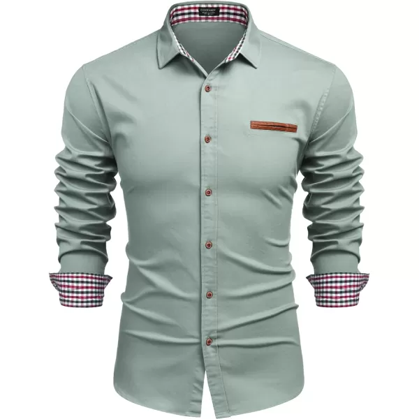 COOFANDY Men's Casual Dress Shirt Button Down Shirts Long-Sleeve Denim Work Shirt