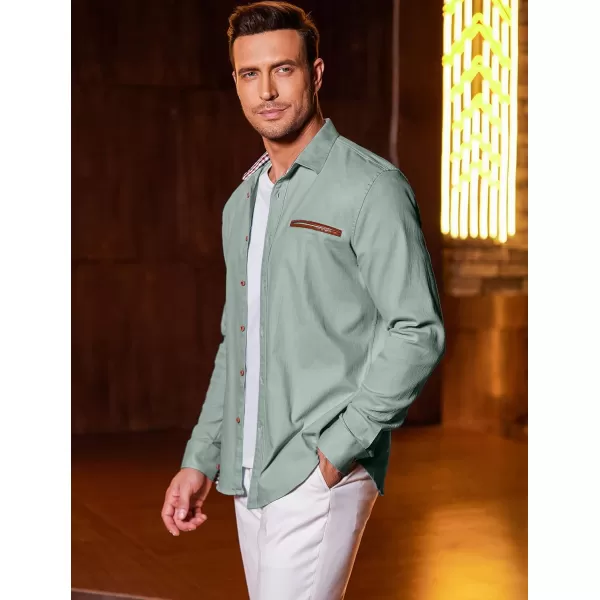 COOFANDY Men's Casual Dress Shirt Button Down Shirts Long-Sleeve Denim Work Shirt