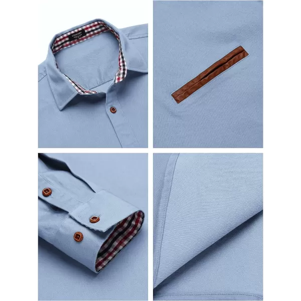 COOFANDY Men's Casual Dress Shirt Button Down Shirts Long-Sleeve Denim Work Shirt