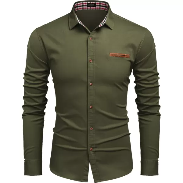 COOFANDY Men's Casual Dress Shirt Button Down Shirts Long-Sleeve Denim Work Shirt