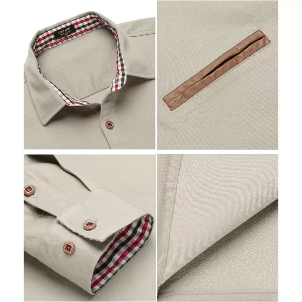 COOFANDY Men's Casual Dress Shirt Button Down Shirts Long-Sleeve Denim Work Shirt