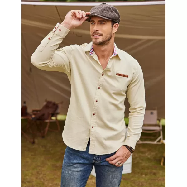 COOFANDY Men's Casual Dress Shirt Button Down Shirts Long-Sleeve Denim Work Shirt