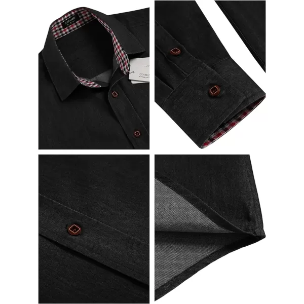 COOFANDY Men's Casual Dress Shirt Button Down Shirts Long-Sleeve Denim Work Shirt