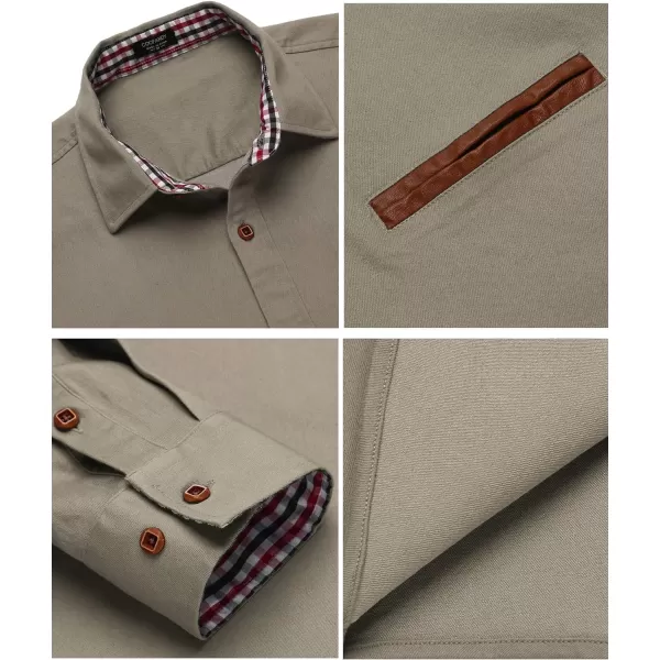 COOFANDY Men's Casual Dress Shirt Button Down Shirts Long-Sleeve Denim Work Shirt