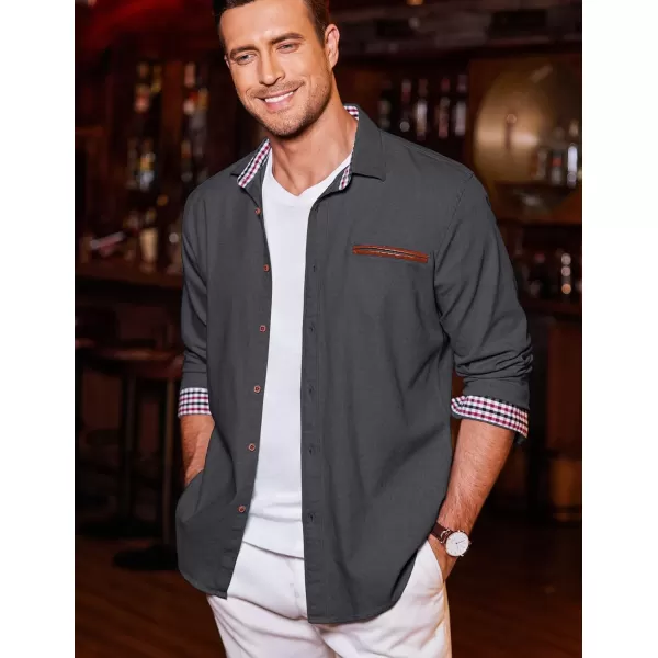 COOFANDY Men's Casual Dress Shirt Button Down Shirts Long-Sleeve Denim Work Shirt