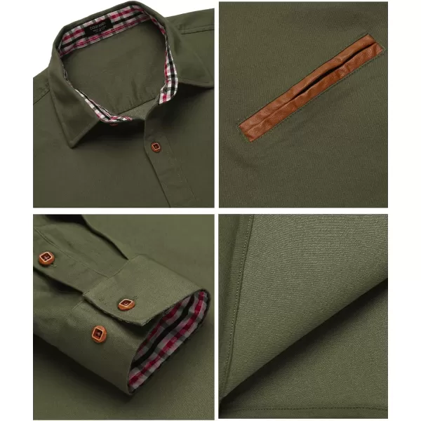 COOFANDY Men's Casual Dress Shirt Button Down Shirts Long-Sleeve Denim Work Shirt
