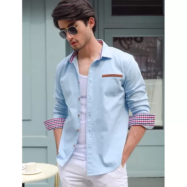COOFANDY Men's Casual Dress Shirt Button Down Shirts Long-Sleeve Denim Work Shirt