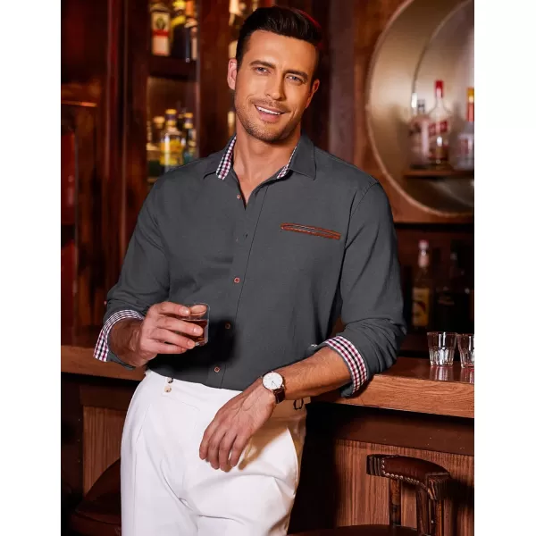 COOFANDY Men's Casual Dress Shirt Button Down Shirts Long-Sleeve Denim Work Shirt
