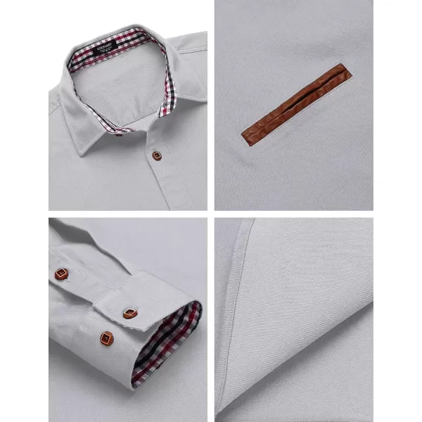 COOFANDY Men's Casual Dress Shirt Button Down Shirts Long-Sleeve Denim Work Shirt