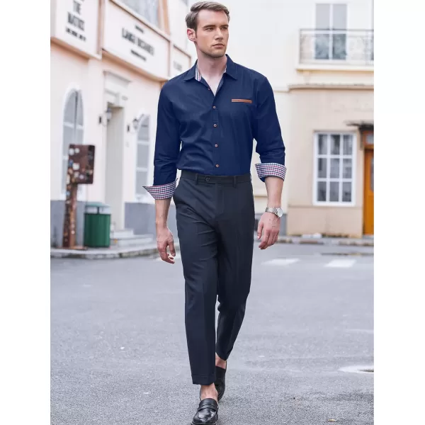 COOFANDY Men's Casual Dress Shirt Button Down Shirts Long-Sleeve Denim Work Shirt