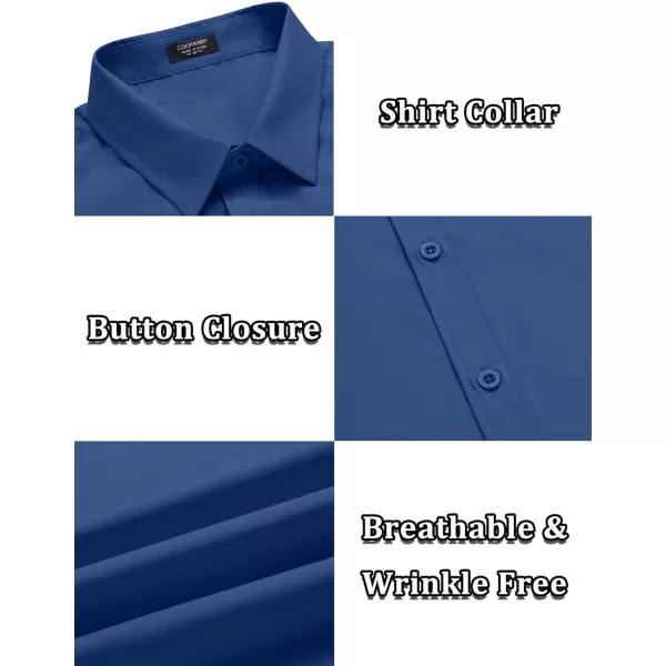 COOFANDY Men's Casual Dress Shirts Short Sleeve Wrinkle Free Casual Button Down Shirts