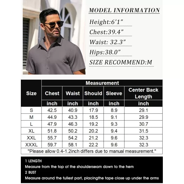 COOFANDY Men's Casual Dress Shirts Short Sleeve Wrinkle Free Casual Button Down Shirts