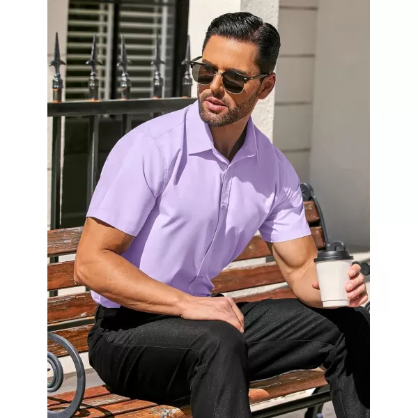 COOFANDY Men's Casual Dress Shirts Short Sleeve Wrinkle Free Casual Button Down Shirts