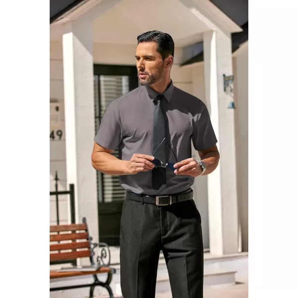 COOFANDY Men's Casual Dress Shirts Short Sleeve Wrinkle Free Casual Button Down Shirts