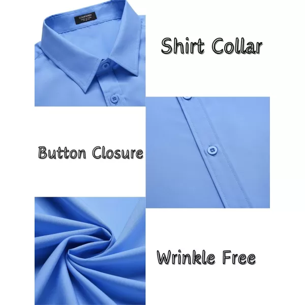 COOFANDY Men's Casual Dress Shirts Short Sleeve Wrinkle Free Casual Button Down Shirts