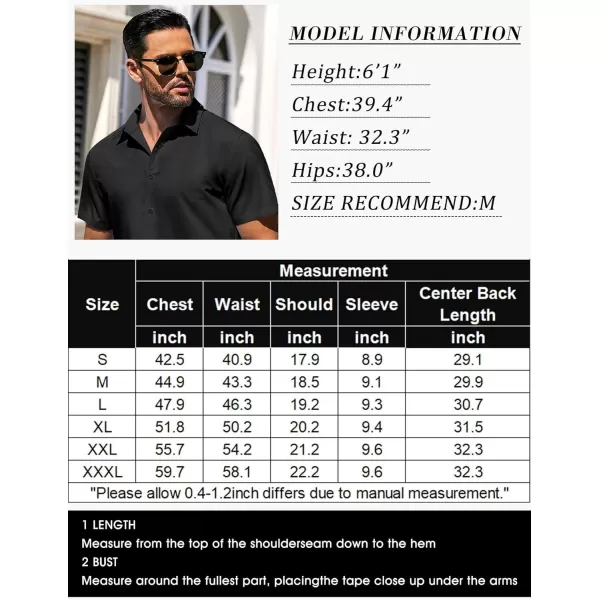 COOFANDY Men's Casual Dress Shirts Short Sleeve Wrinkle Free Casual Button Down Shirts