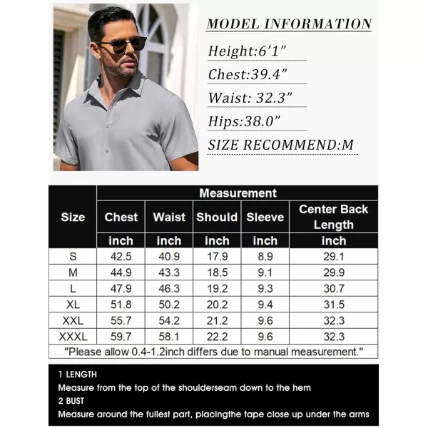 COOFANDY Men's Casual Dress Shirts Short Sleeve Wrinkle Free Casual Button Down Shirts