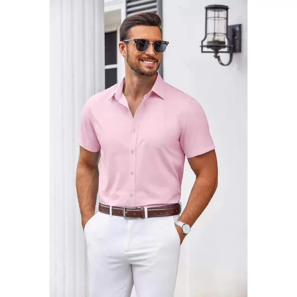 COOFANDY Men's Casual Dress Shirts Short Sleeve Wrinkle Free Casual Button Down Shirts
