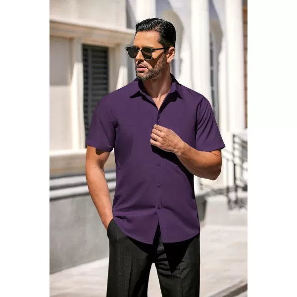 COOFANDY Men's Casual Dress Shirts Short Sleeve Wrinkle Free Casual Button Down Shirts