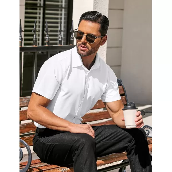 COOFANDY Men's Casual Dress Shirts Short Sleeve Wrinkle Free Casual Button Down Shirts