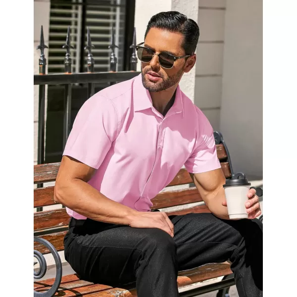 COOFANDY Men's Casual Dress Shirts Short Sleeve Wrinkle Free Casual Button Down Shirts