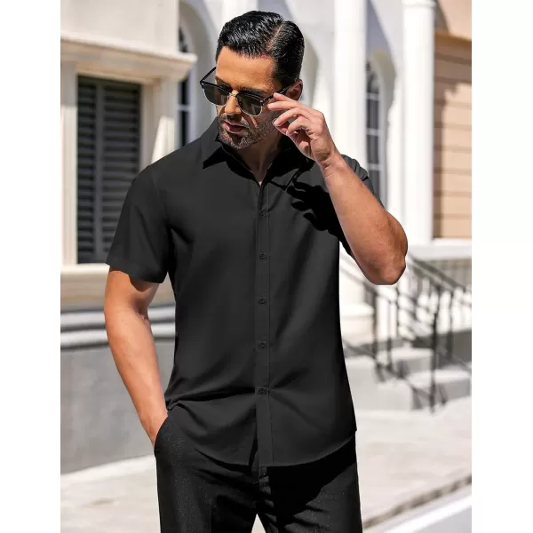 COOFANDY Men's Casual Dress Shirts Short Sleeve Wrinkle Free Casual Button Down Shirts
