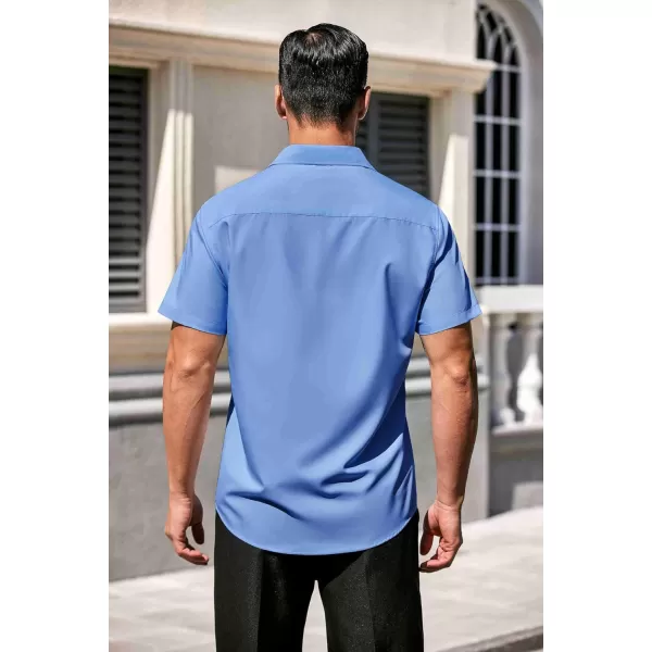 COOFANDY Men's Casual Dress Shirts Short Sleeve Wrinkle Free Casual Button Down Shirts