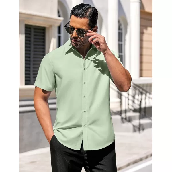 COOFANDY Men's Casual Dress Shirts Short Sleeve Wrinkle Free Casual Button Down Shirts