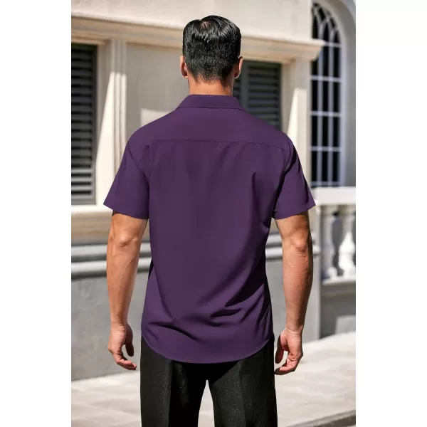 COOFANDY Men's Casual Dress Shirts Short Sleeve Wrinkle Free Casual Button Down Shirts