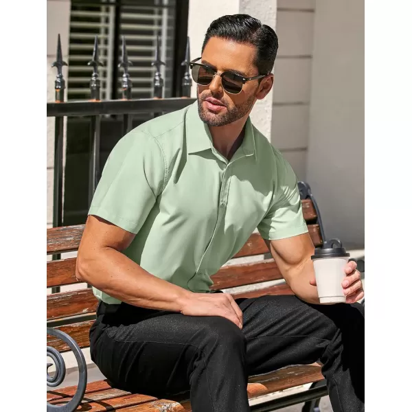 COOFANDY Men's Casual Dress Shirts Short Sleeve Wrinkle Free Casual Button Down Shirts