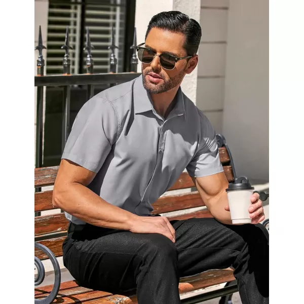 COOFANDY Men's Casual Dress Shirts Short Sleeve Wrinkle Free Casual Button Down Shirts